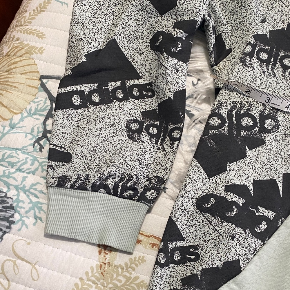 Adidas Gray Patterned Hoodie - Picture 3 of 8